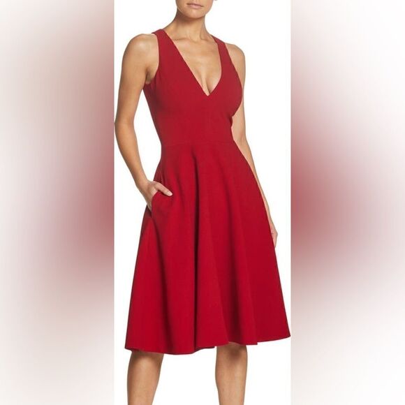 DRESS THE POPULATION Catalina Fit & Flare Cocktail Dress size Small NWOT - Picture 1 of 8